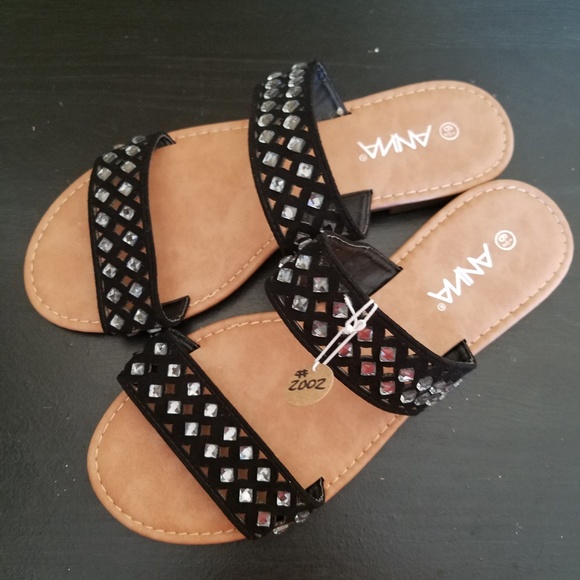 Black Rhinestone Sandals - Picture 3 of 4